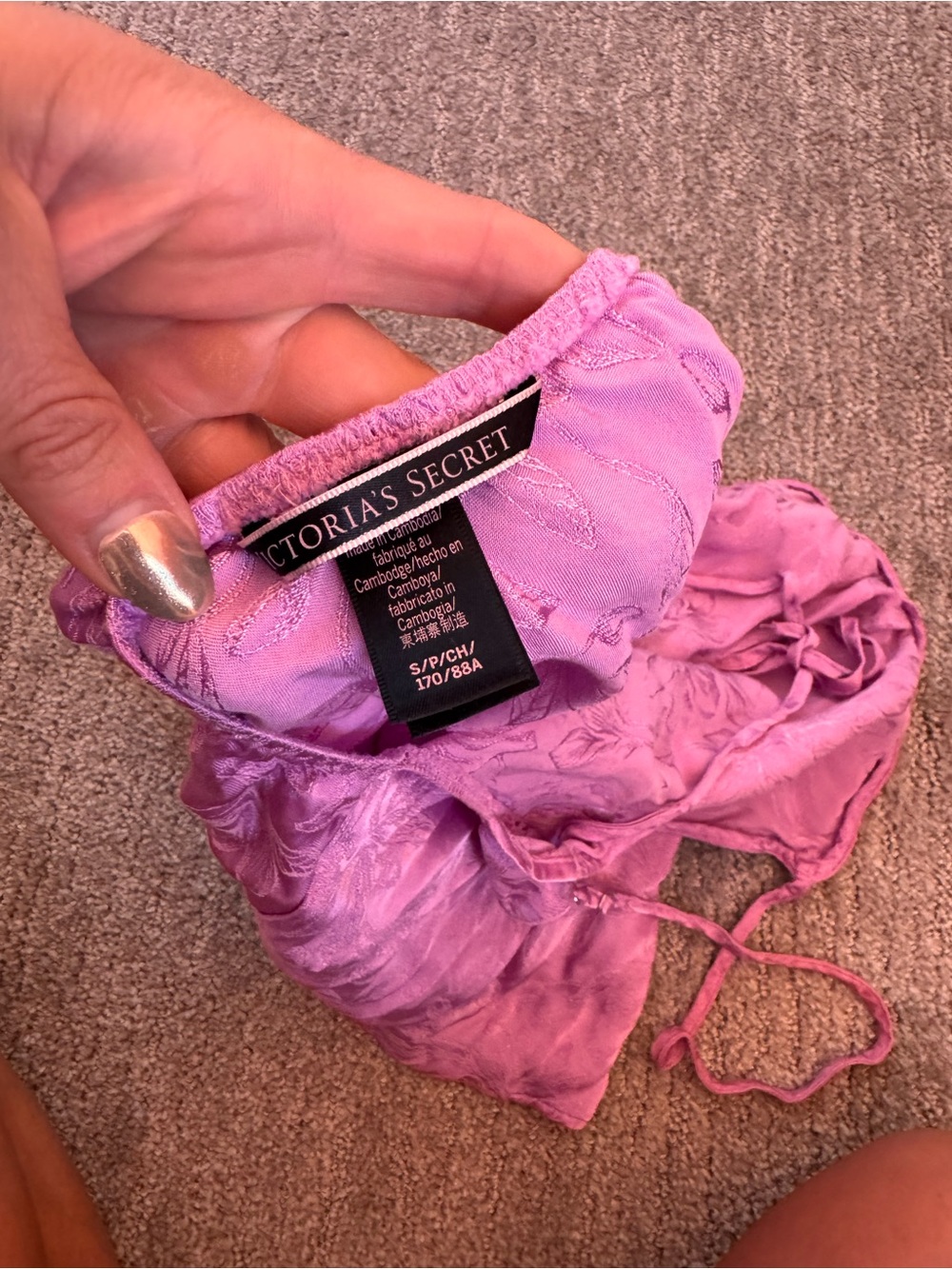 Victoria Secret Lilac Satin Open-Back Babydoll Slip Romper - Picture 4 of 4